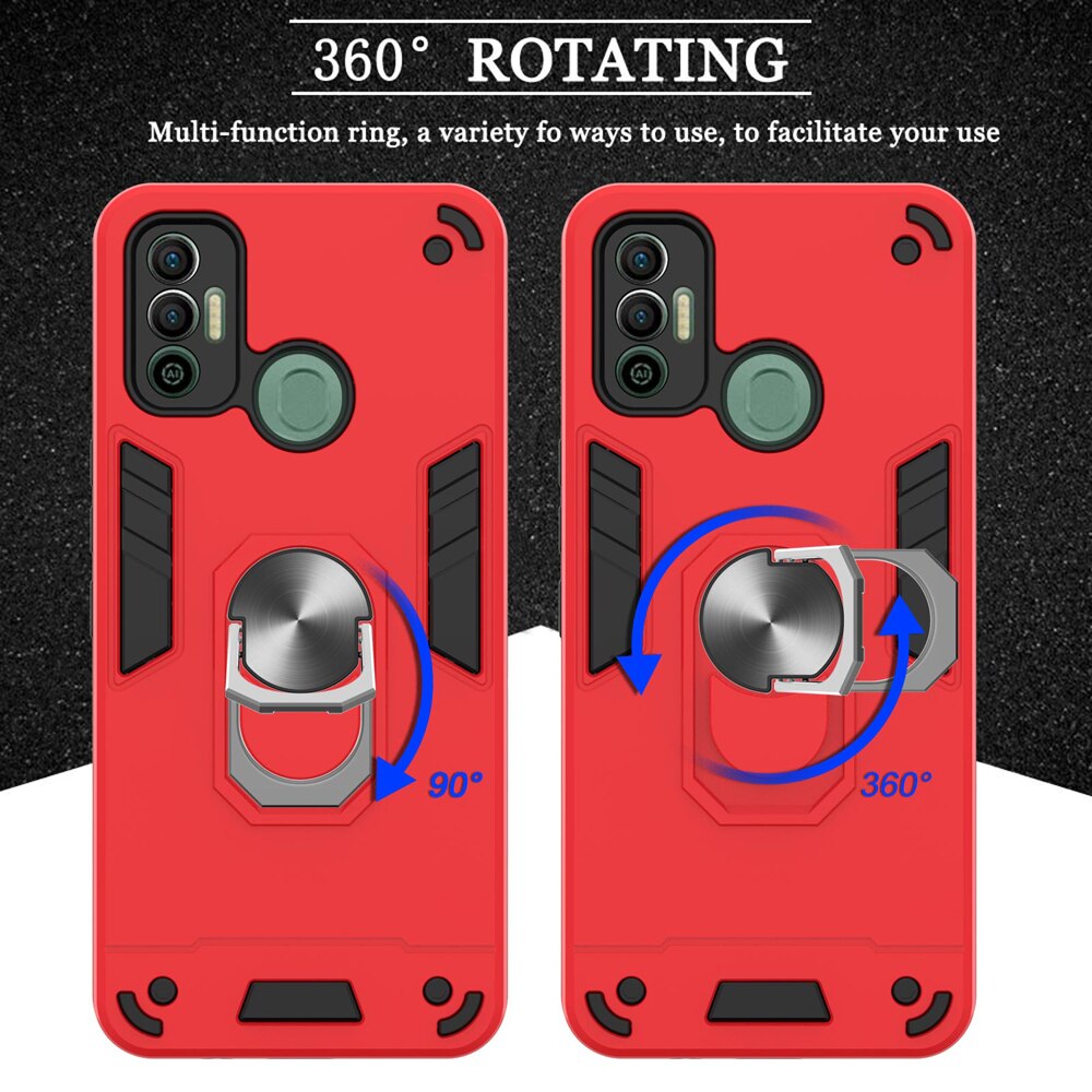 Hybrid Ring Holder Armor Case For TECNO SPARK 7 Case Spark 6 Go Shockproof Kickstand Cover Camon 17 Pro Pova 2 Phone Cases Funda