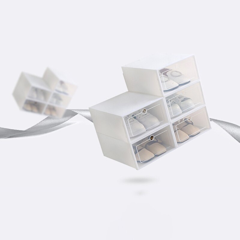 Schoenen Doos Verdikte Lade Case Plastic Schoen Dozen Stapelbaar Organizer Schoenendoos: witte kleur