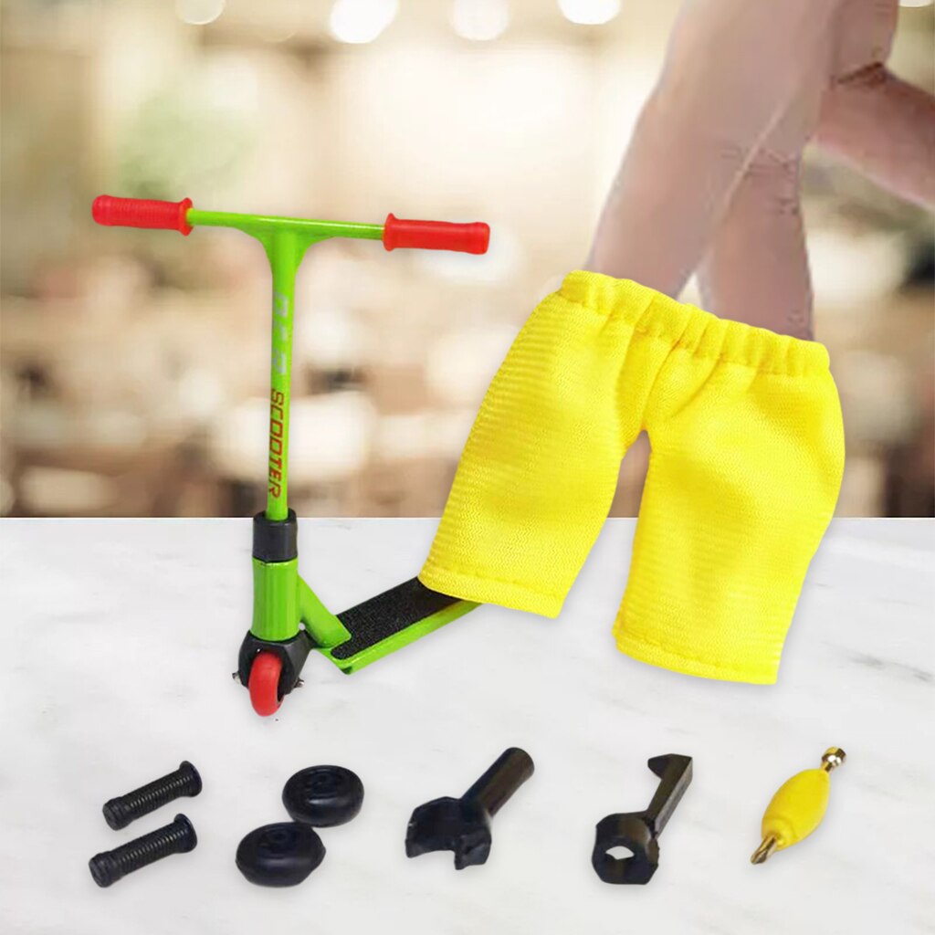 Finger Skateboard, Räder, Griffbrett, Skateboard Teile, Skateboard mit Zubehör, Interaktive Fingerspitze Spielzeug, Party Favors: Grün