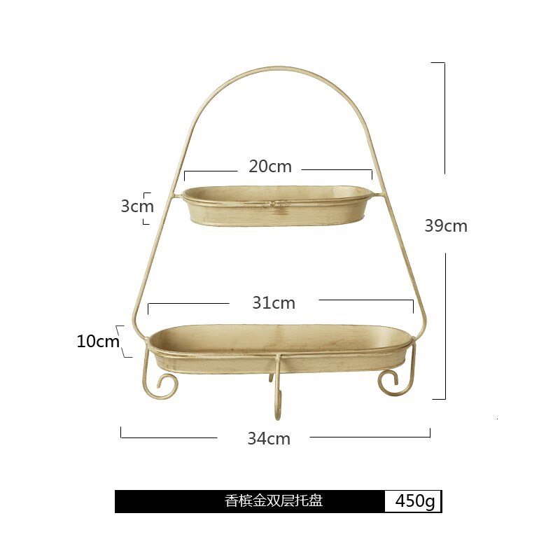 European champagne gold dessert table decoration wedding candlestick decoration birthday cake stands afternoon tea snack tray: 8