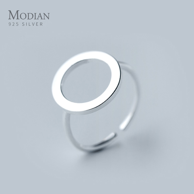 Modian Classic Ronde Vorm Sterling Zilver 925 Ring Voor Vrouwen Mode Open Verstelbare Vinger Ring Fijne Sieraden Meisje