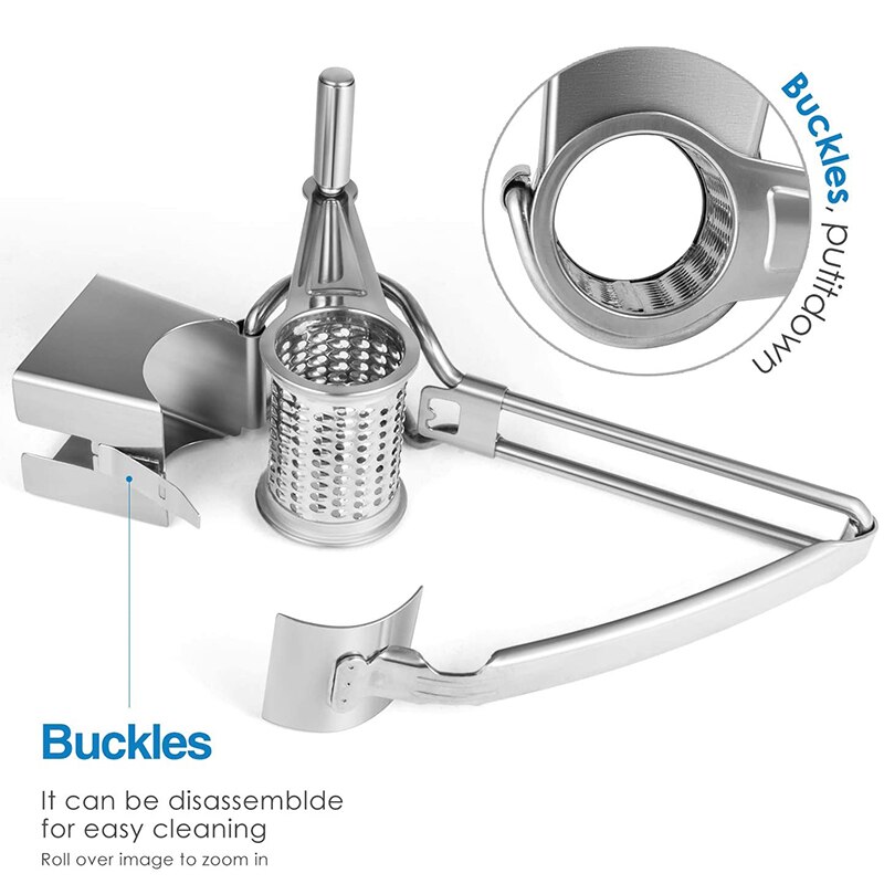 Rotary Cheese Grater-Stainless Steel Cheese Grater Shredder Cutter Grinder for Cheese Vegetable Nuts Chocolate and More