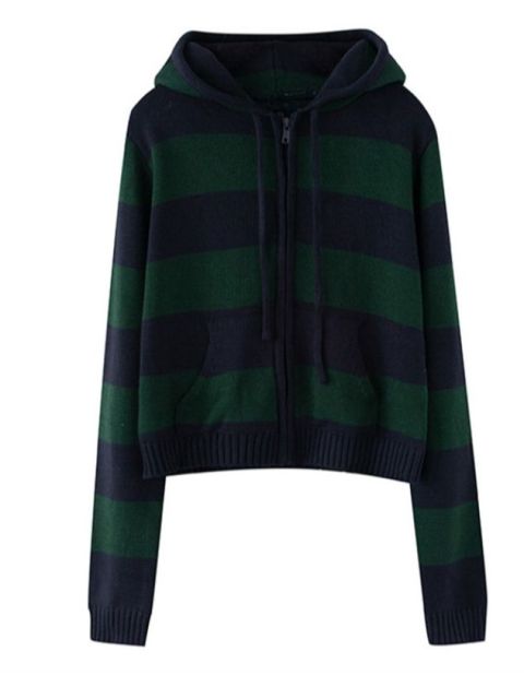 PUWD-Cardigan casual listrado com capuz para mulheres, senhoras malhas de bolso, meninas chique outwear top, moda outono, 2022: Verde