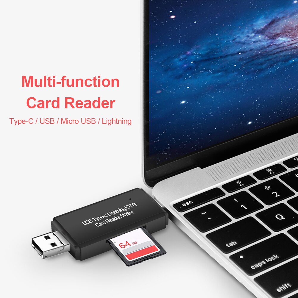 4 in 1 otg micro-sd-kartenleser für usb micro-sd-adapter, flash-laufwerk, smart-speicherkartenleser, typ-c-kartenleser