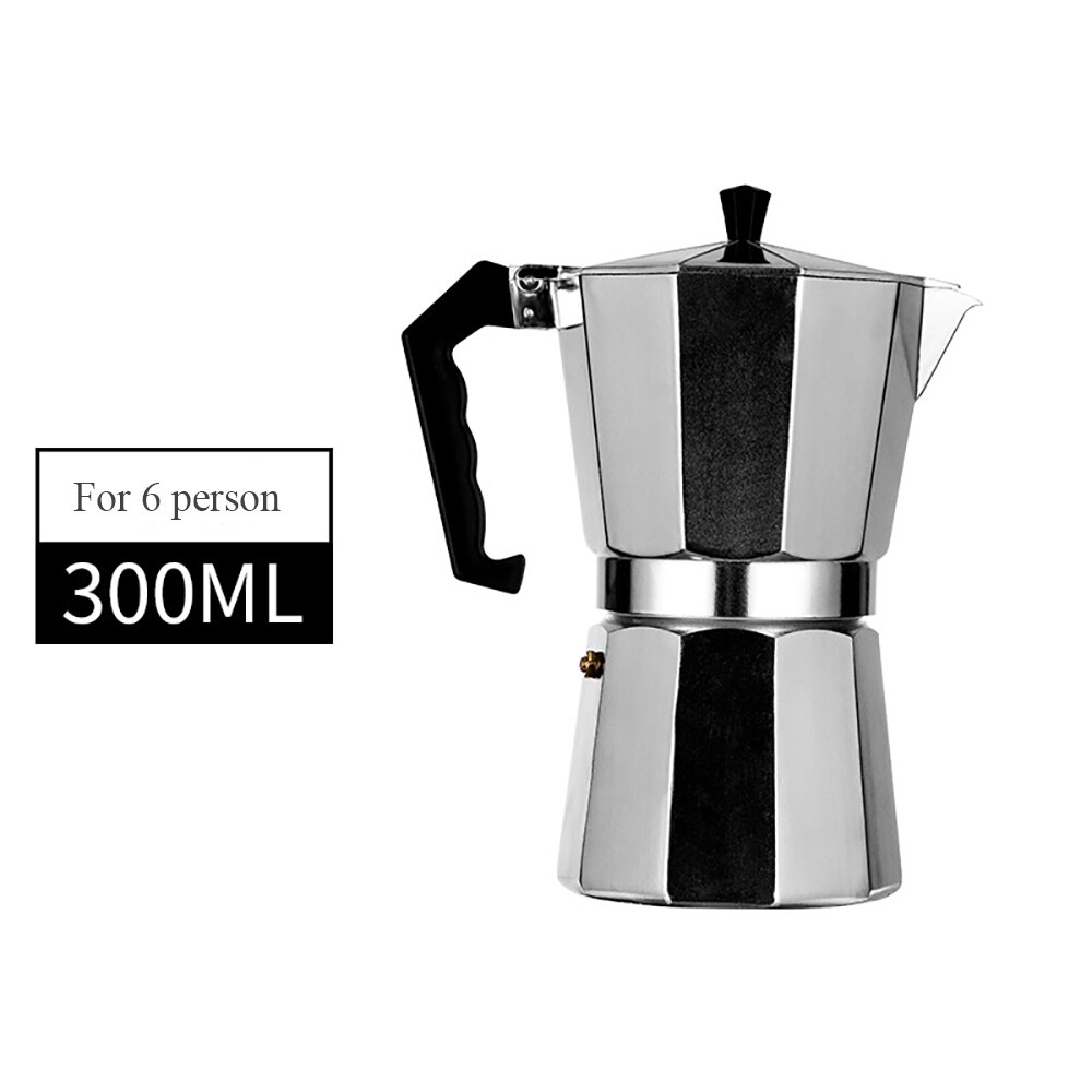 150/300ml koffiezetapparaat aluminium mokka koffiezetapparaat mokka espresso percolator pot koffiezetapparaat fornuis koffiezetapparaat voor keuken: A 300ml