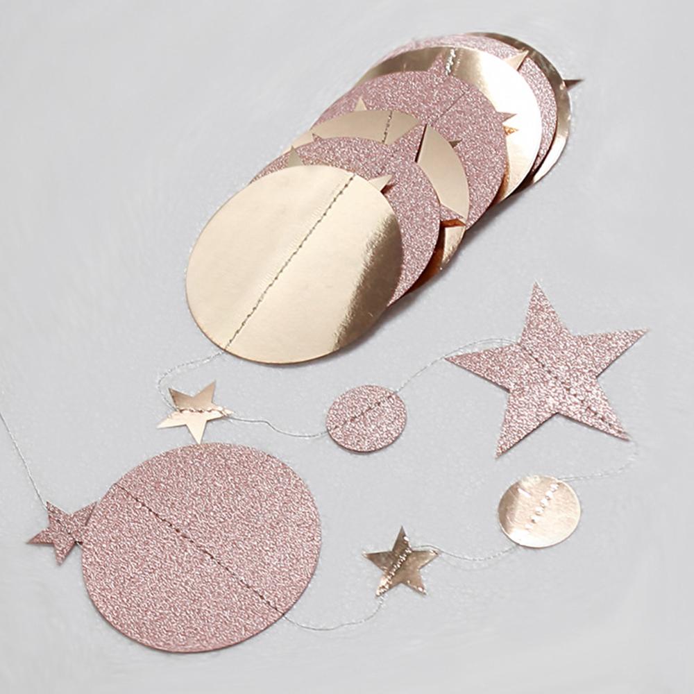 Jul 4m rund skive efterår tema hængende banner bunting fest klasseværelse fødselsdag indretning ornament hus vindue: Champagne