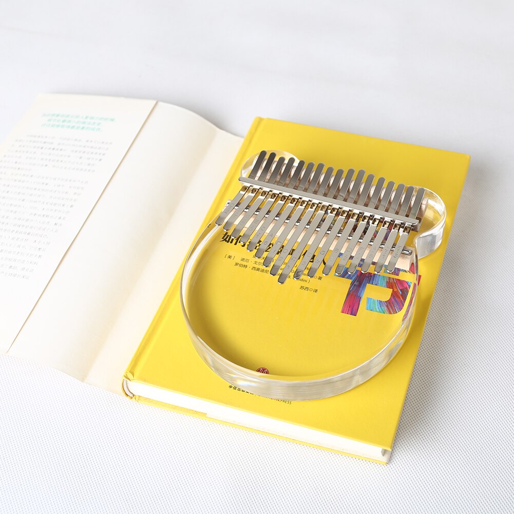 Trasparente A Forma di Orso 17 Tasti Kalimba Strumento Musicale Acrilico Dito Pollice pianoforte Africano Sanza Mbira con Sintonia martello Scatola