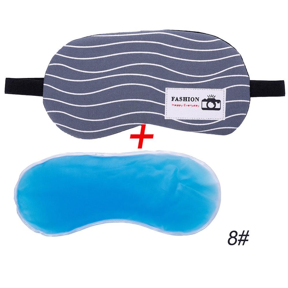 1Pc Sleeping Mask Eyepatch Eye Cover Cotton Mask for Eye Travel Relax Sleeping Aid Eye Patch Shading Eye Mask: 8 With IceGel-Camera