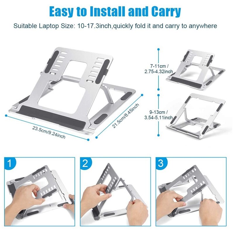 Laptop Stand Verstelbare Voor Bureau, Draagbare Ergonomische Laptop Riser Stand Voor 15 Inch Laptop, Windows &amp; Mac Apparaten