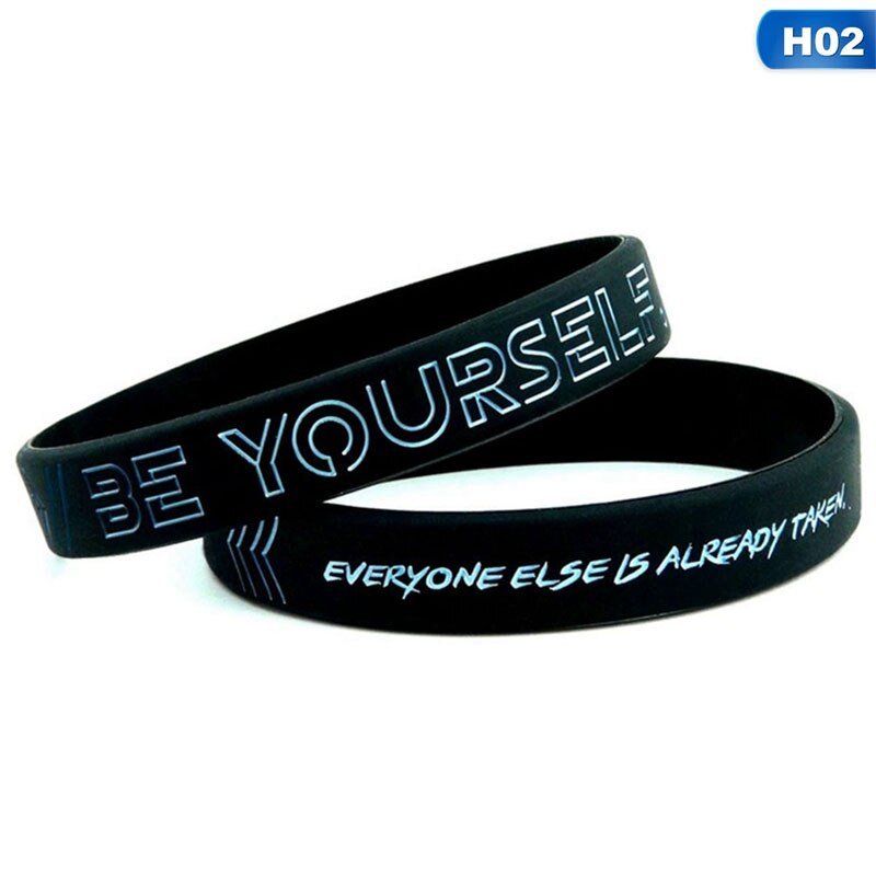 Nowe inspirujące bransoletki motywacyjne bądź sobą, zmień świat stwórz marzenie inspirująca silikonowa opaska na rękę gumowa bransoletka: 2
