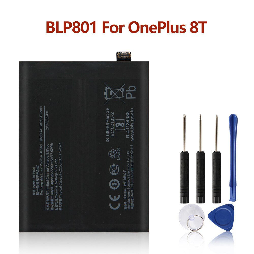 Original Replacement Battery For OnePlus 8 8Pro 8T 9 9Pro OnePlus Nord N10 Nord N100 BLP761 BLP759 BLP785 BLP813 Phone Battery: For OnePlus 8T