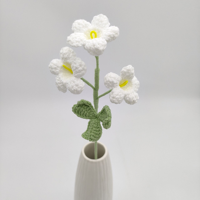 Søt heklet blomsterbukett strikkede blomster flores tejidas en heklet hjemmedekorasjon morsdagsbukett: Svart