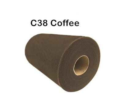 Tissu Tutu bobine de Tulle coloré 6 pouces x 100 Yards, jupe Tutu, nœud pour fête de mariage, artisanat: coffee C38