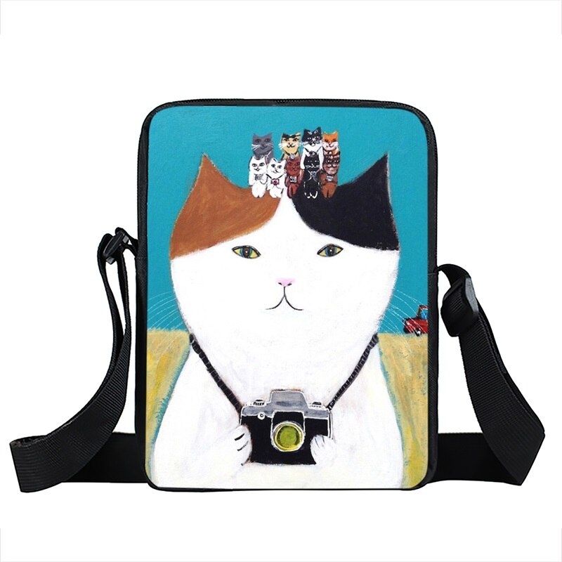 Sac à main Kawaii en forme de chat café pour femmes, sacoche à bandoulière de dessin animé chaton mignon, petite pochette de loisirs