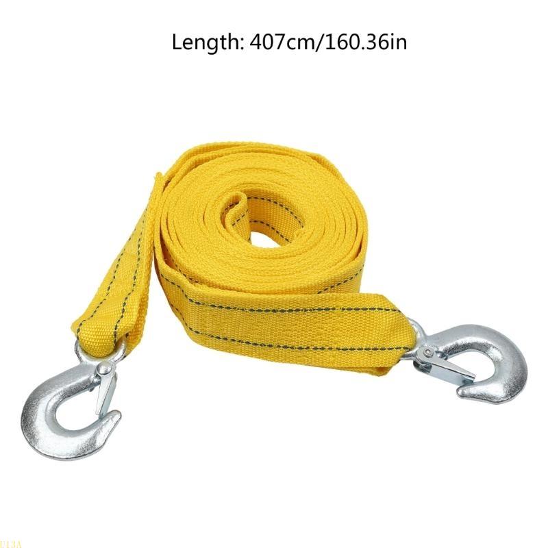 U13a 4m 5 ton autoshokkabel slepen touwband gesmede stalen haken weg terugwinning trailer lierkabel