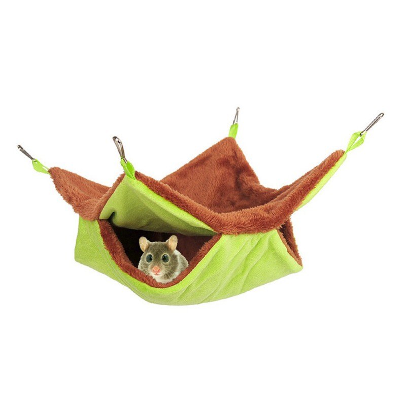Set Double Thick Plush Warm Bed Rat Hammock for Hamster House Hanging Nest Sleeping Bag Hanging Tree Beds Hamster Cages