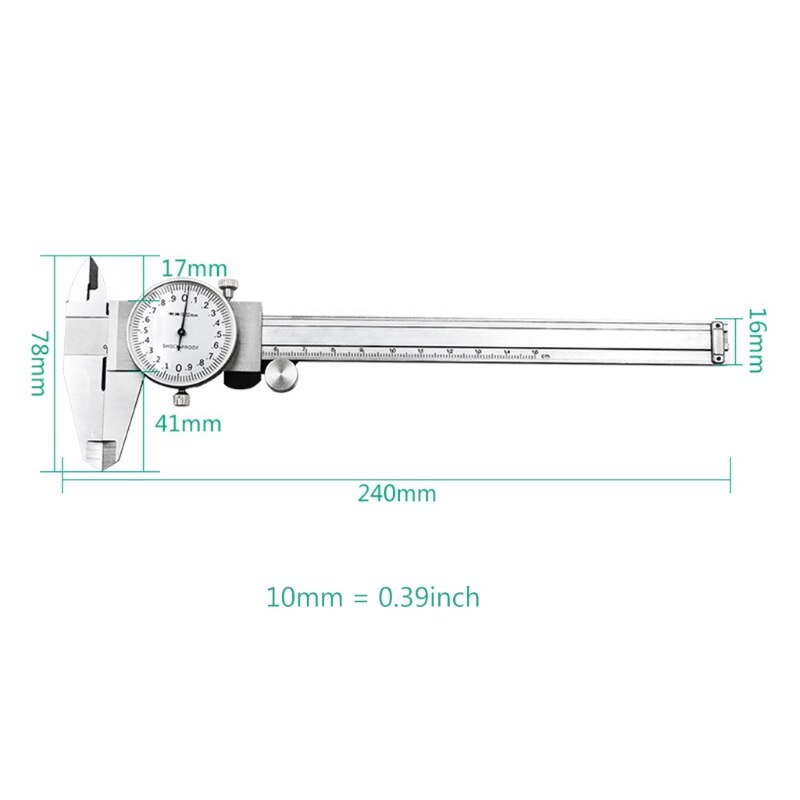 Metric Gauge Precision Dial Vernier Caliper Measuring Tool 0-150mm Shock-proof Carbon Steel Multifunctional Caliper Ruler