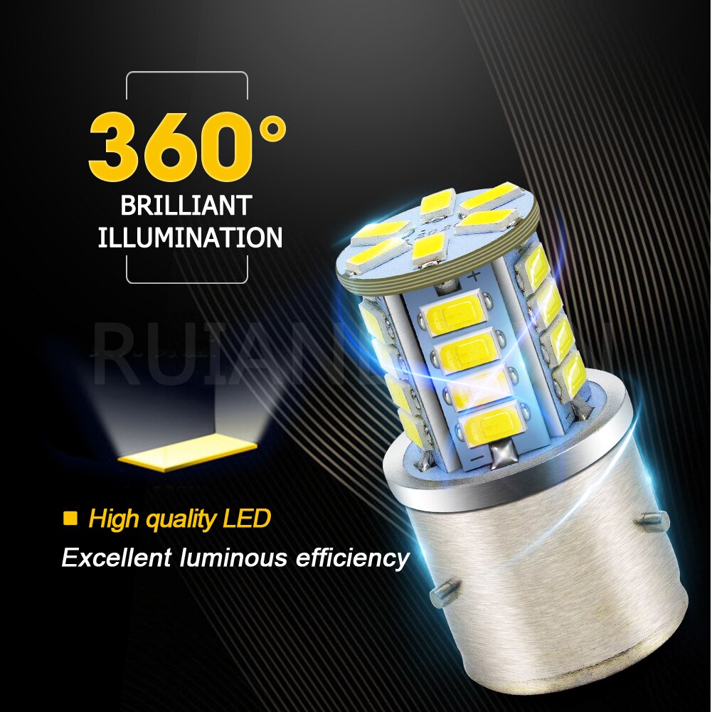 Lot De 2 Ampoules LED Moto P36D Super Lumineuses 800lm - 10-30V - Pour Phare - Blanc - Facile à Installer