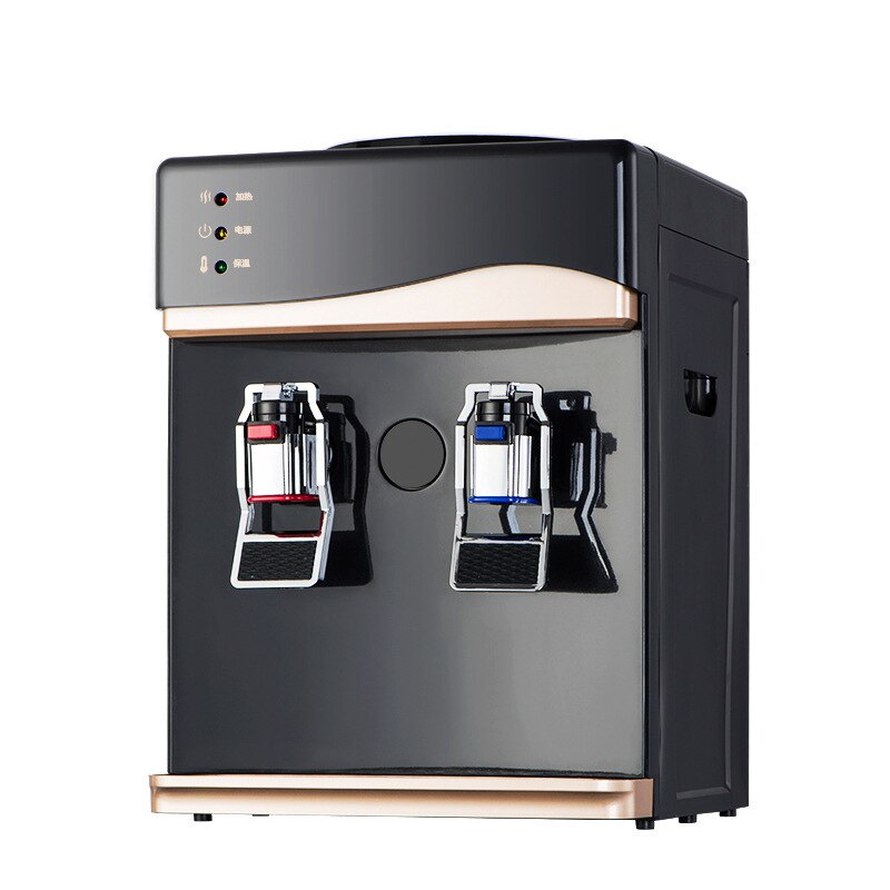 Mini Electric Cold Water Dispenser Machine Dormitory Household Drink Water Dispenser Desktop Vertical Water Heating Boiler: Hot water Gold / EU