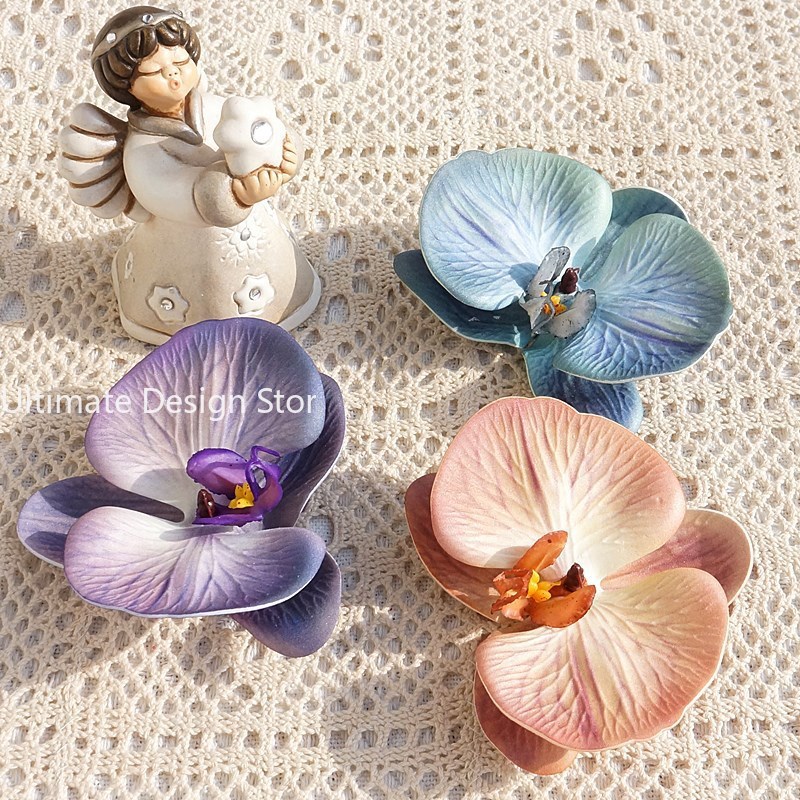 Accesorios para el cabello de novia con orquídeas de algodón y silicona impresos en 3D, recuerdos de boda elegantes, decoraciones de