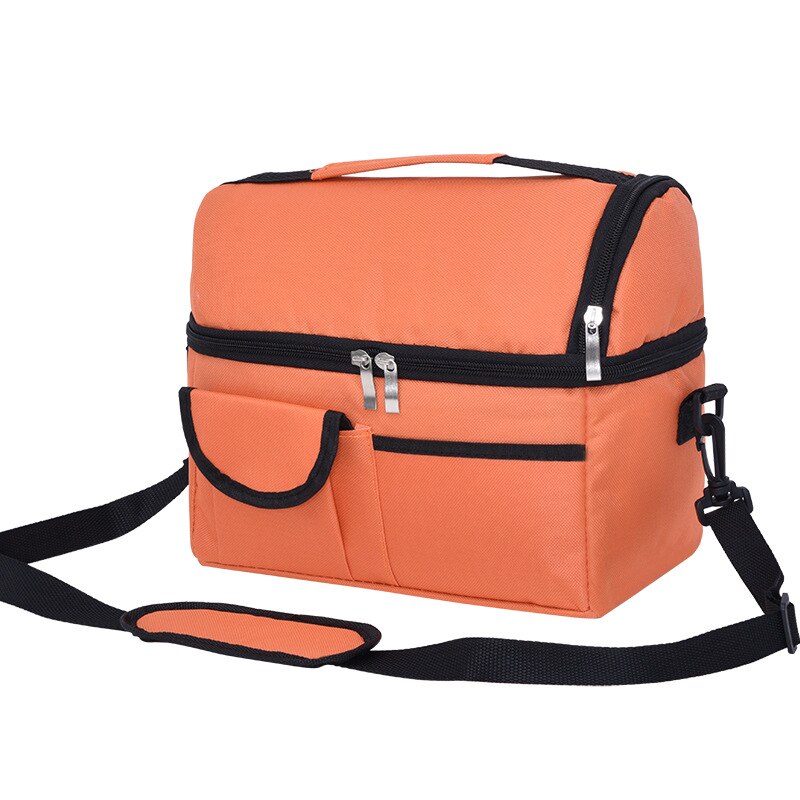 Borsa termica per ghiaccio a doppio strato borsa per alimenti latte materno bottiglia per la conservazione fresca borsa per mummia nuovo pranzo Bento Box per adulti bambino e studente: Orange