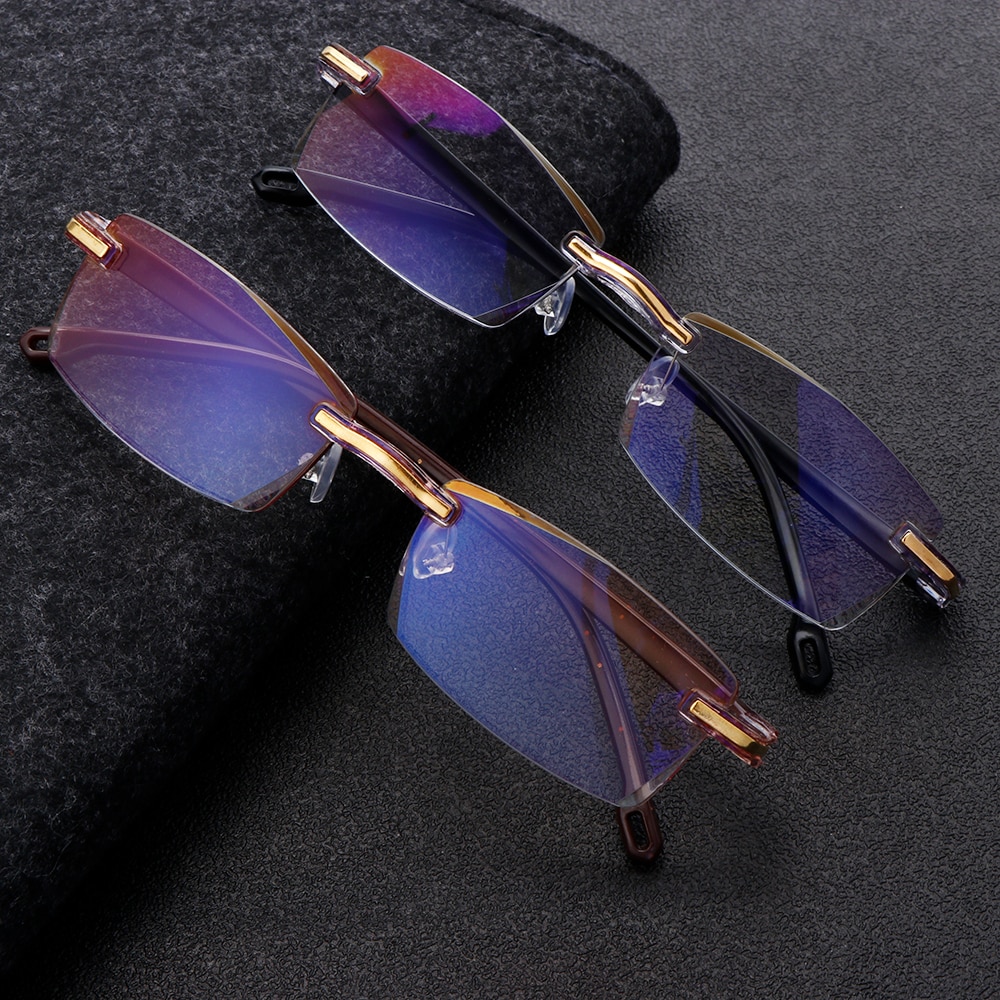 Unisex Ultralight Randloze Leesbril Anti Blauw Licht Straling Presbyopie Bril Lezers Brillen 1.0 - 3.0 Graden