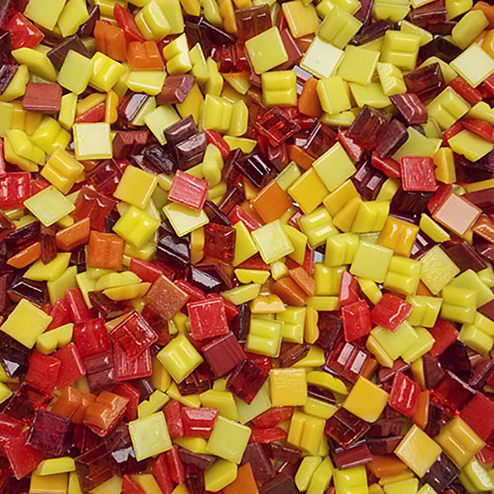 Lychee Life Multicolor Glass Mosaic Tile Square Mosaic Tiles DIY Arts Crafts Making Material: 2