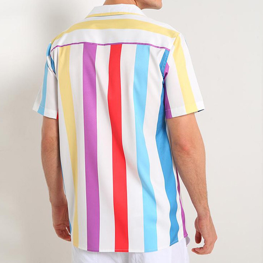 Mannen Korte Mouwen Gestreept Button-down Shirt Mannen Blouse Comfort Zomer Tops Plus Size mannen Shirts Winter mode inkoop