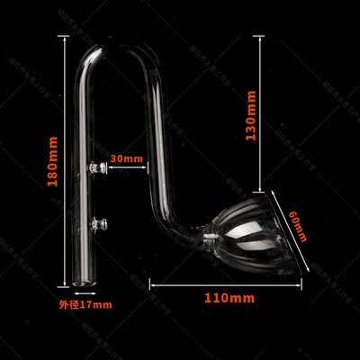 Erityinen lasiputki lilja pioni spin pintakerääjä sisäänvirtaus ulosvirtaus 13mm 17mm akvaario vesi kasvisäiliö suodatin mini nano: Lilja plus 17mm