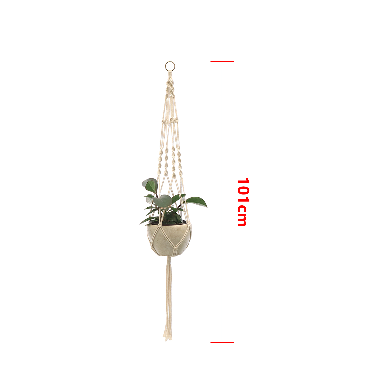 Handmade Macrame Hemp Rope Plant Hanger Basket Woven Hanging Flower Pot Wall Hang Planter Pot for Home Garden Decoration Tools: light yellow