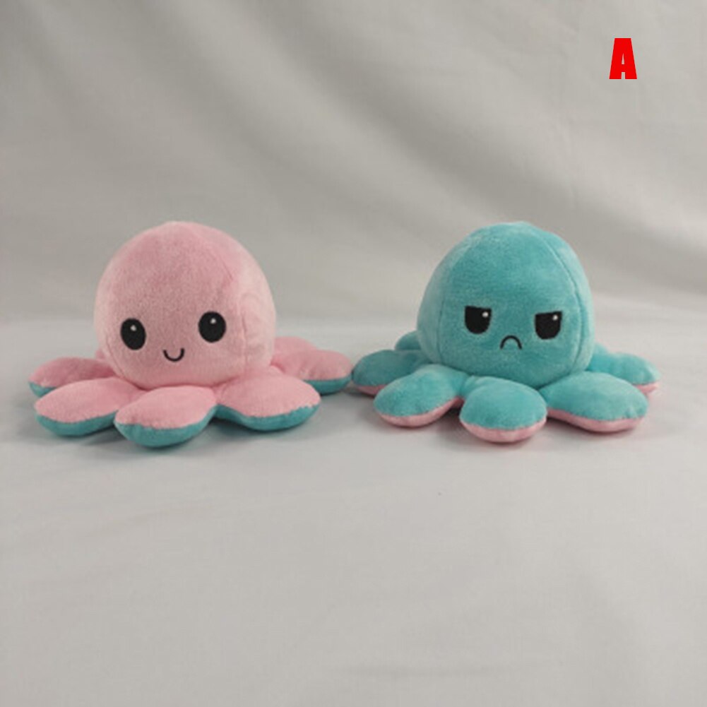 Cute Octopus Plush Toys Double-sided Flip Octopus Soft Reversible Stuffed Octopus for Kids Family Friends SCI8: a