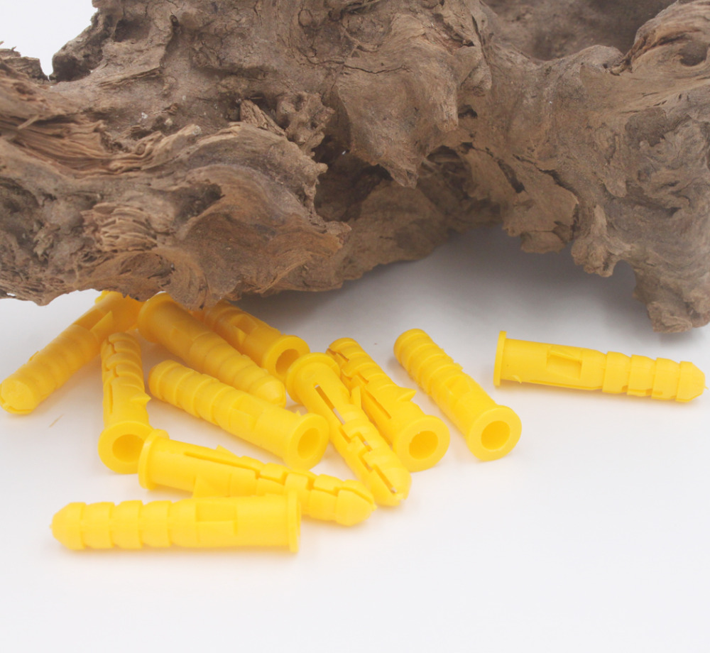 Ribbed Plastic Anchor Wall Plastic Expansion Pipe Tube Wall Plugs Drywall Screw 100pcs 6x30mm