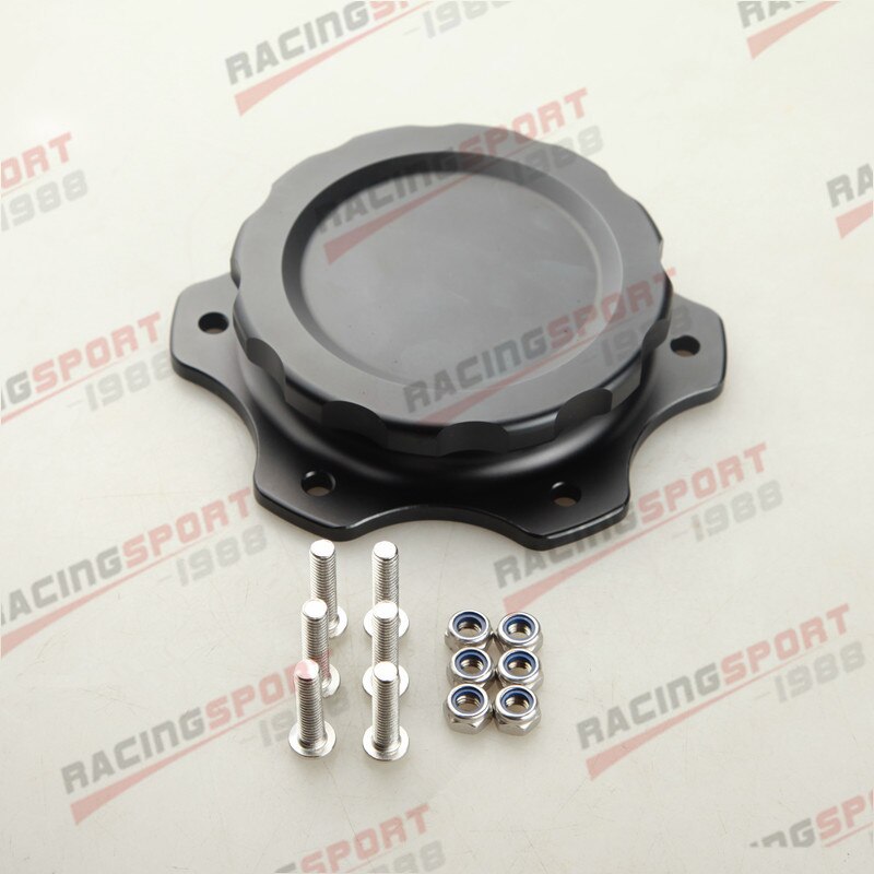 4" OD 7613A Billet Aluminum Fuel Cell Cap Assembly for JAZ Fuel Cells Black/SILVER: BLACK
