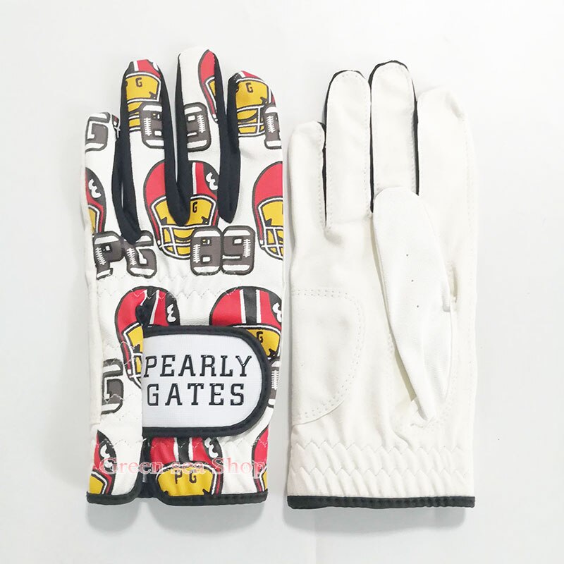 PG frauen Golf Handschuh Golf zubehör Weiche leder Atmungsaktive Golf Handschuhe weiß Farbe Anti-sli Schlagen handschuhe 2 stücke