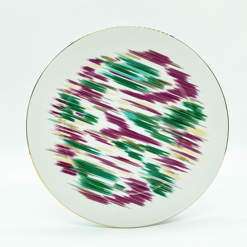 Elegante Keramik Abendessen Platten Geometrische aufbringen Keramik Gericht Ladegerät Platte Netz Geschirr Platte blau und weiß porzellan platte: 4