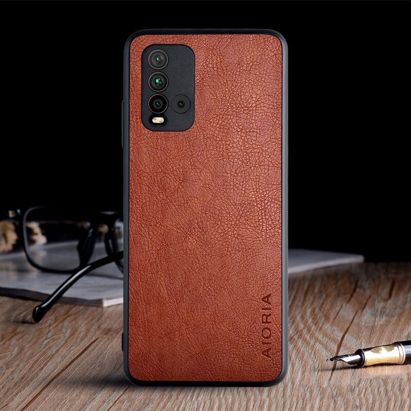 Fall für Xiaomi Redmi 9T 9 9A 9C funda luxus Vintage Leder haut capa weichen telefon abdeckung für xiaomi redmi 9t fall funda coque: redmi 9T / Brown