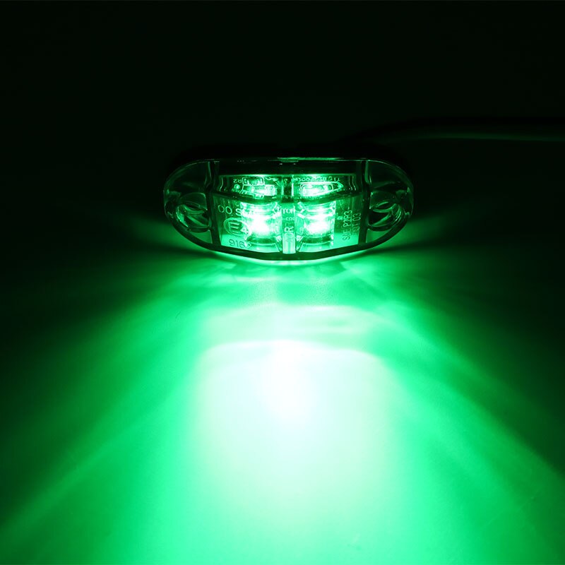 2Pcs 12V / 24V LED Side Marker Lights Car External Lights Warning Tail Lights Trailer lights Truck Auto Lorry Lamp Green