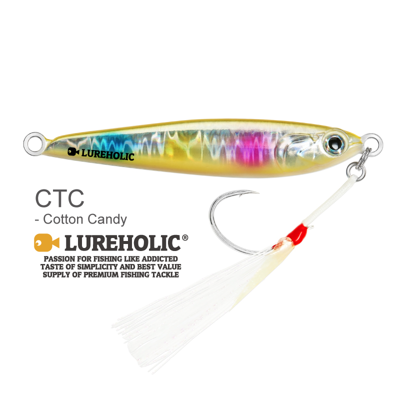 Plantilla de tungsteno Lureholic de 30g ~ 120g, cebo duro de caída lenta, plantilla de Metal de fundición larga de hundimiento rápido para señuelo Fishig con ganchos: 80 mm / Multicolor