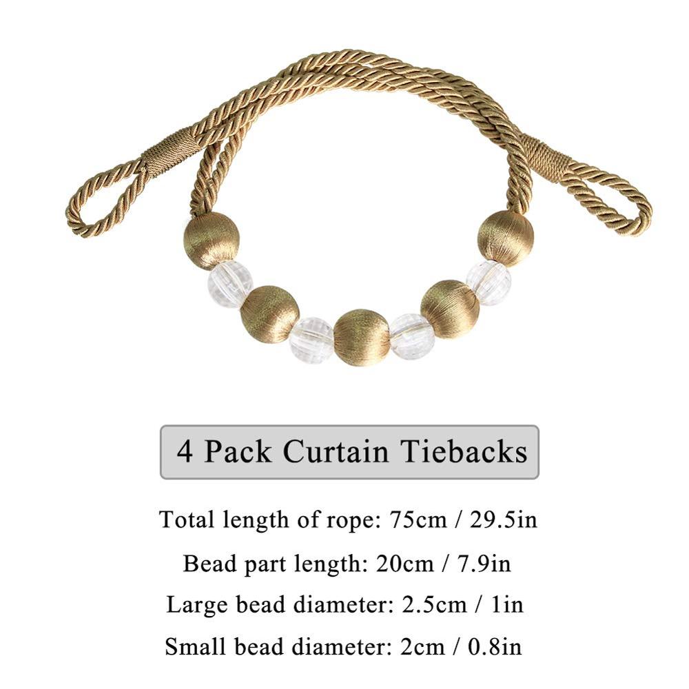 2 Stuks Gordijn Tie Backs Touw Gordijn Tiebacks Met Elegante Kristallen Kralen Gordijn Decor Accessoires Clips Gordijn Houder Voor Laken
