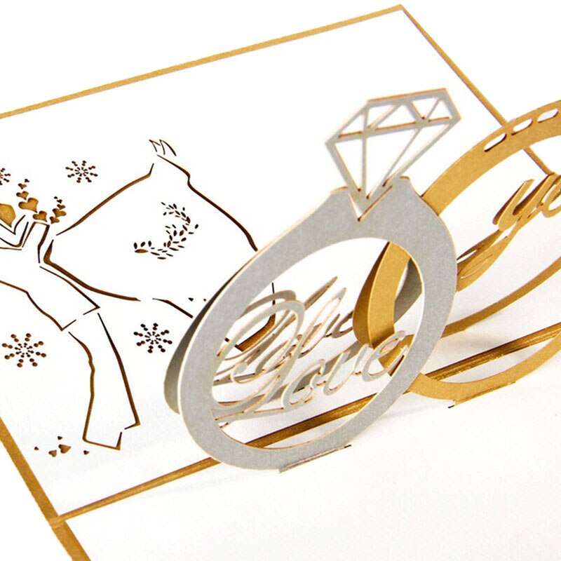 NEUE 3D Pop hoch Grußkarten Diamant Ring Valentinstag Jahrestag Hochzeit Jahrestag für hochzeit