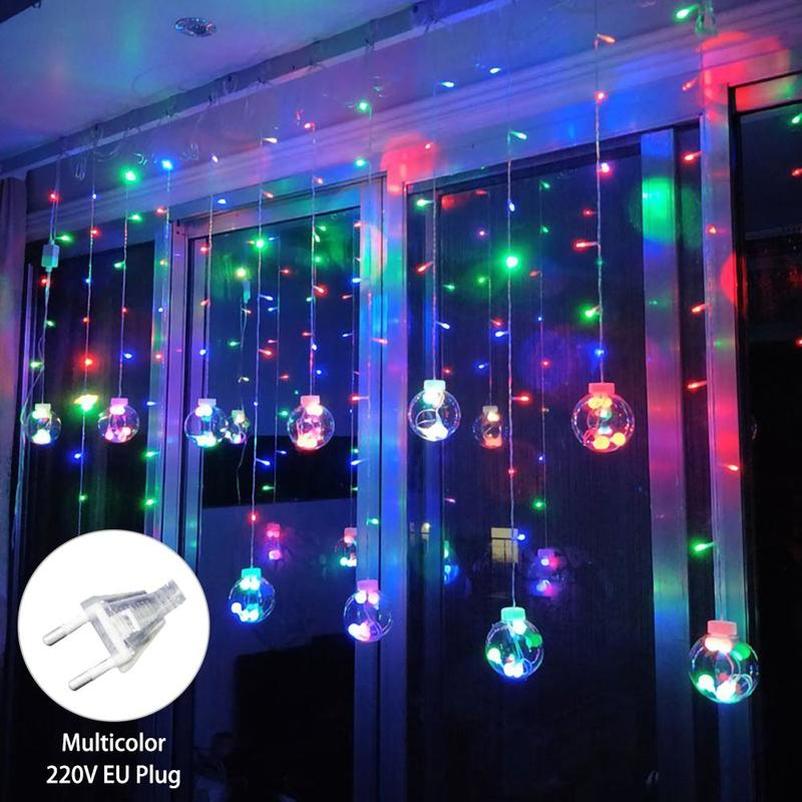 2.5M 12 Bal Wishing Ball Party Decoratie Huishoudelijke Gordijn Light String Lampen Nachtlampje Kerstboom Decoratie