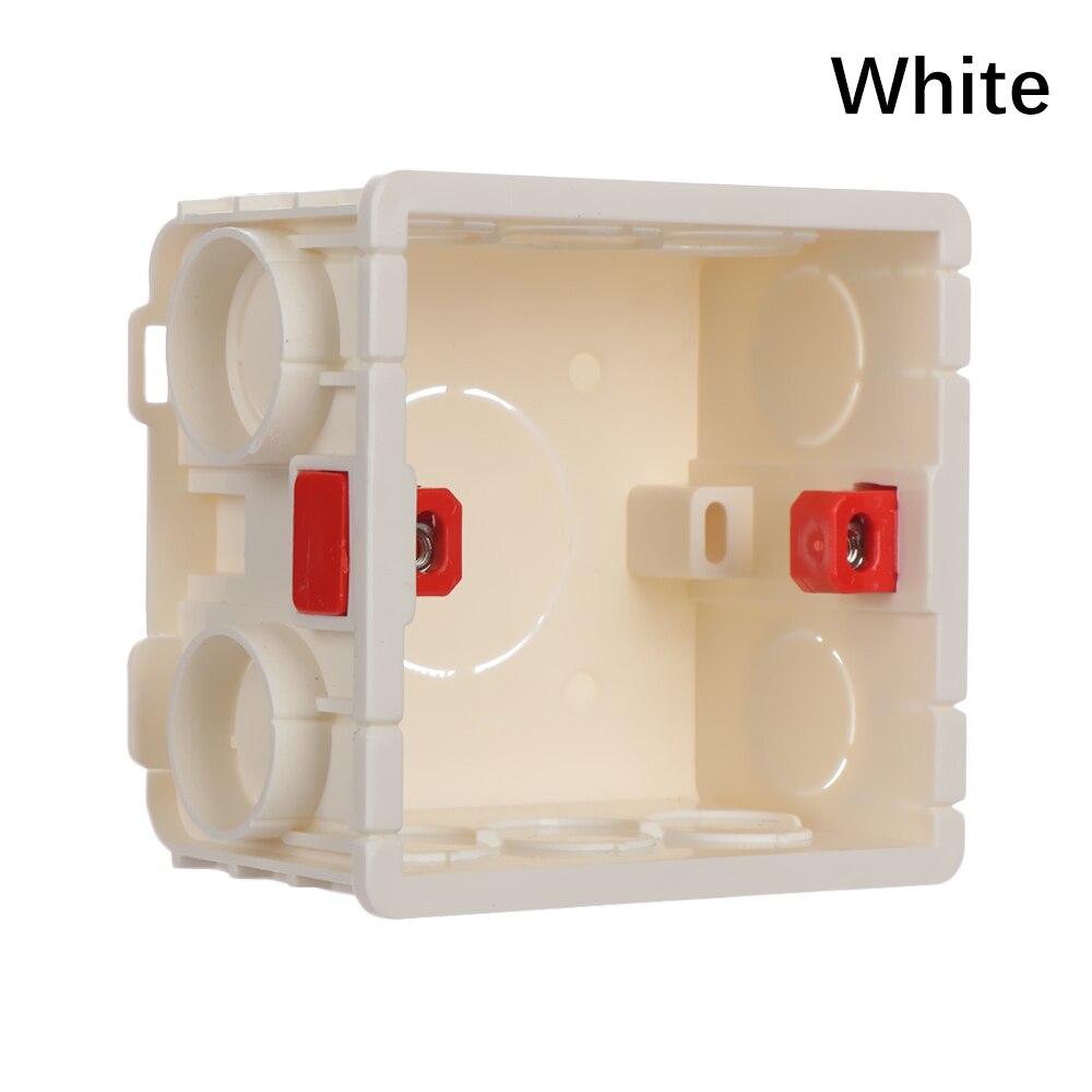 86x86x50mm 86 Type Wall Switch Back Box Plastic Fireproof Wall Plate Mounting Box Stable Heat-resistant Wall Socket Cassette: White
