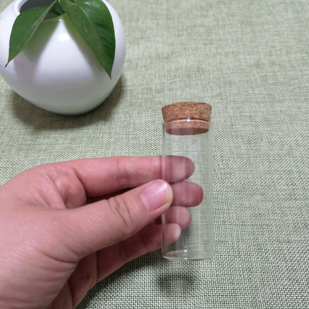Tubes à essai transparents avec bouchon en liège, 50 pièces/lot, 30x75mm 35ml, bouteilles de souhait en verre pour décoration de mariage et de
