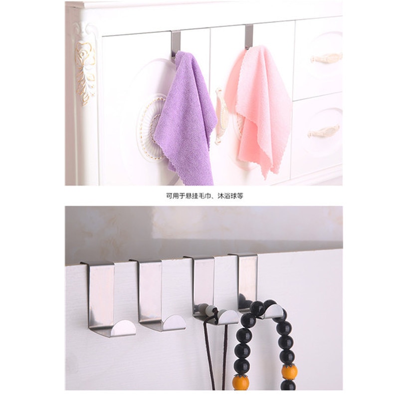 2 Stks/set Multifunctionele Rvs Haken Keukenkast Kleren Thuis Muur Opslag Hanger Badkamer Sleutel Handdoek Deur Haken