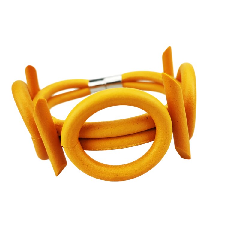 Bracciale Charm UKEBAY - Bangles in Gomma Multicolore - Stile Gotico Punk - Gioielli Donna: Arancione