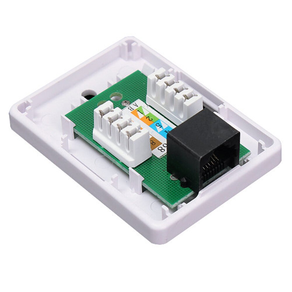 RJ45 Information Module Network Connector Extension Cable Ethernet Single Port Unshielded Box Desktop White Junction