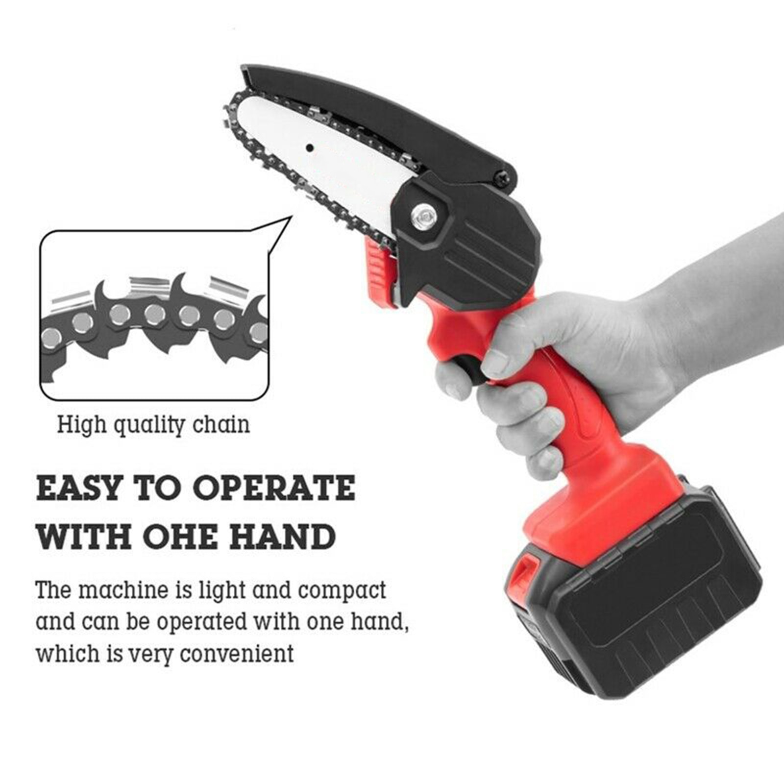 Electric Saw Motor Saw Small Electric Saw Pruning Saw Cutter Tool Chainsaw 24V Wireless Gardening Tool Electric Wood Chainsaw