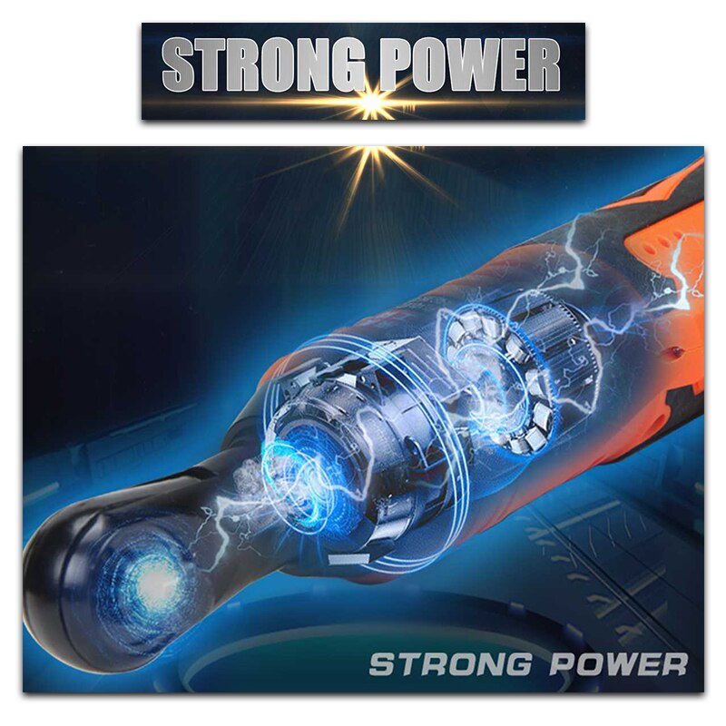 12V Electric Cordless Wrench Ratchet Wrench 3/8 Angle Drill Screwdriver Scaffolding 65NM Rechargeable Spanner With 1/ 2 Batter