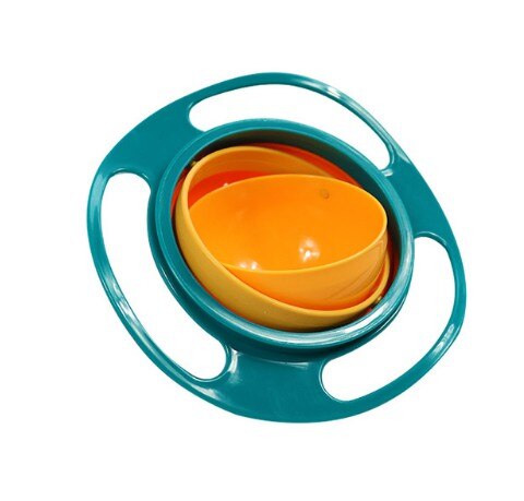 Universele Gyro Kom Praktische Kinderen Roterende Balans Kom Paraplu Kom 360 Roteren Spill-Proof Bowl Housekeeping Speelgoed: GREEN