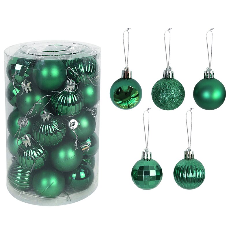 Boules de noël pour décoration de maison, 34 pièces mélangées, pendentifs en plastique, or et argent, fournitures de noël: D12